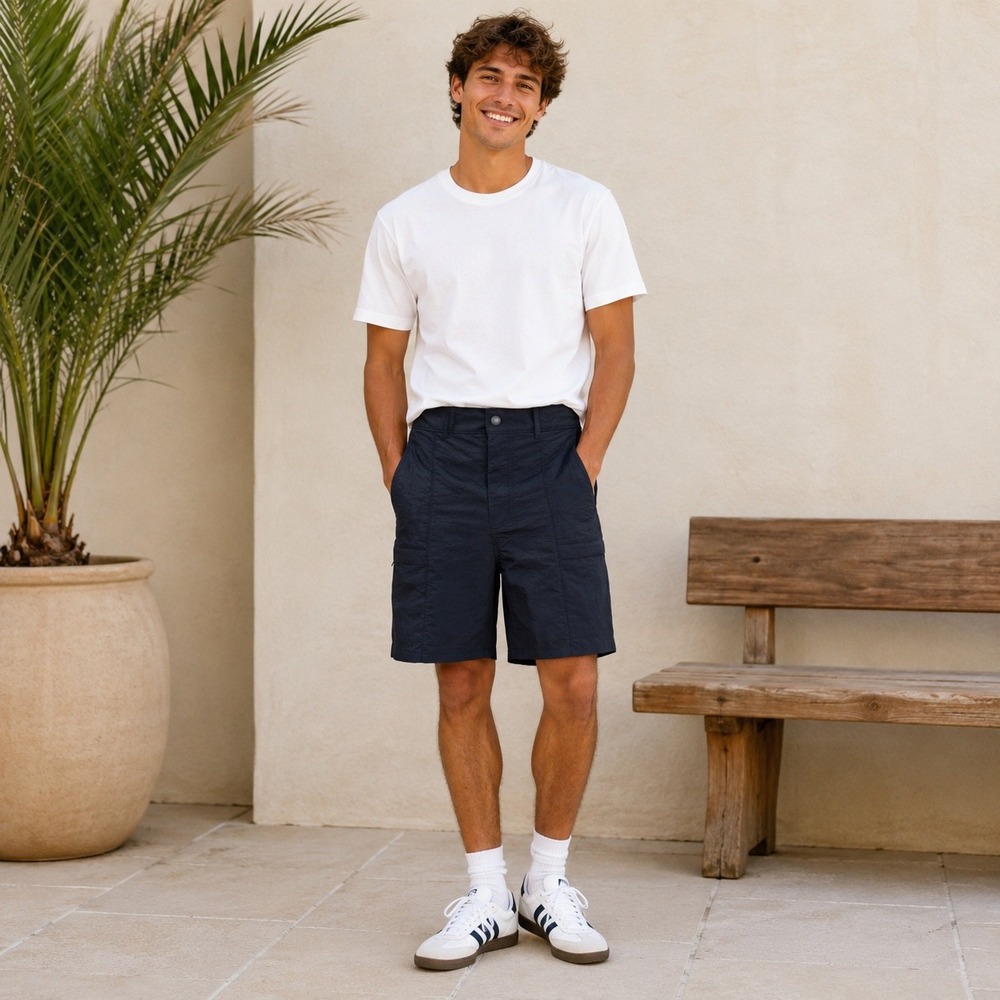 NWT Old Navy‎ Tech Hybrid Cargo Shorts Mens XL Black Nylon 7" Inseam Utility
